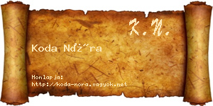 Koda Nóra névjegykártya