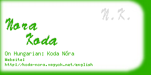 nora koda business card
